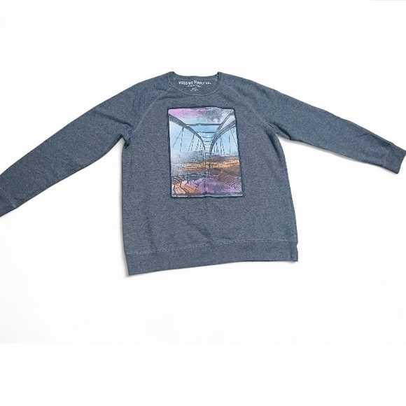 Mossimo Supply Co. Men's Gray Graphic Crewneck Sweater - Picture 4 of 11